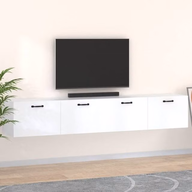 Berkfield Home Wall Mounted Cabinets, 2 Pack, White, W: 100 cm, D: 36.5 cm, H: 35 cm – 1