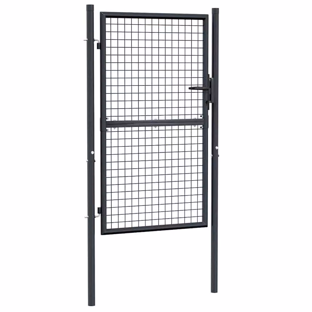Berkfield Home Galvanised Steel Mesh Garden Gate in Grey, W: 100 cm, H: 200 cm – 2