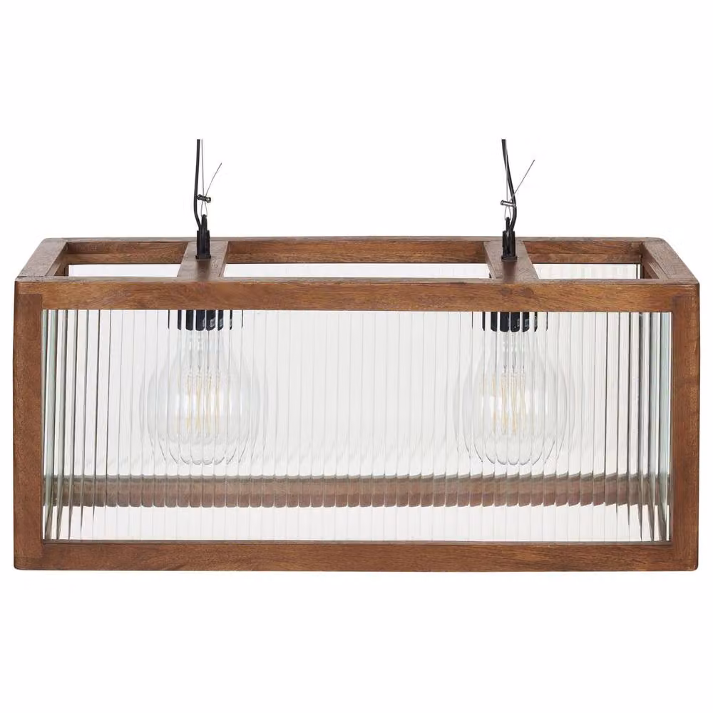 Wyld and Coco Handmade Mango Wood Pendant Lamp in Brown – 2