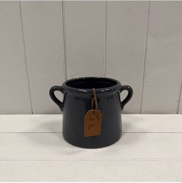 KDMD Midnight Blue for You Large Ceramic Pot in Dark Blue