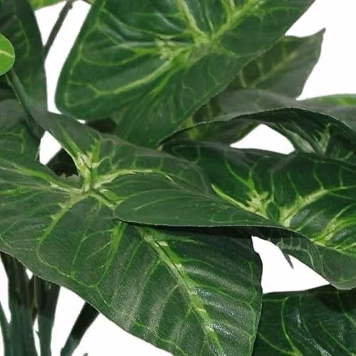Leaf Design UK Dark Taro Artificial Potted Plant, Green and Black, Height: 45 cm – 5