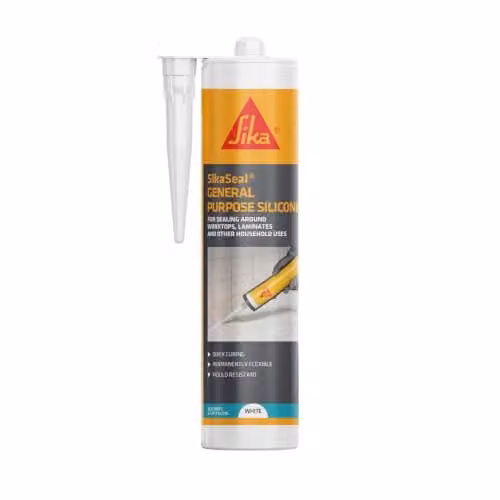 Sika SikaSeal Waterproof General Purpose Silicone Sealant, White, 280ml