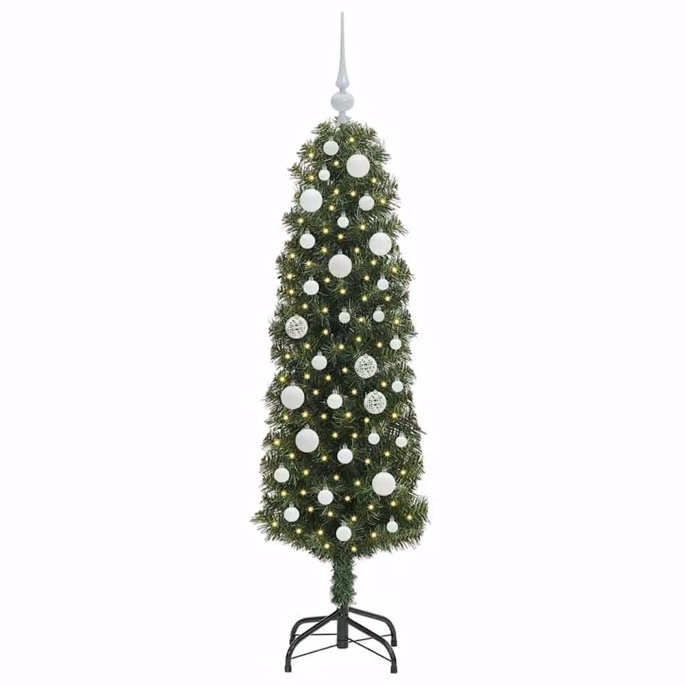 Berkfield Home Artificial Green Christmas Tree with 150 Warm White LEDs and Stand, Height: 150 cm – 3