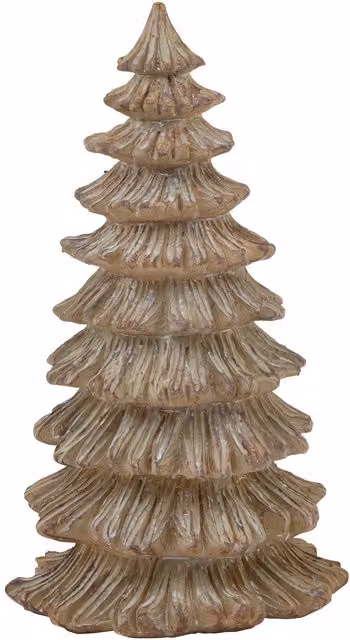 Love Lace Brown Ceramic Medium Pine Tree Christmas Sculpture