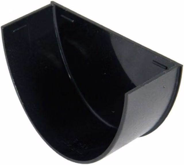 FloPlast Cast Iron Effect Deepflow Hi-Cap Gutter Internal Stopend, Black, W: 115 mm, H: 75 mm