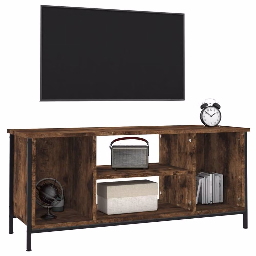 Berkfield Home Smoked Oak TV Cabinet in Brown, W/D/H: 102 x 35 x 45 cm – 3