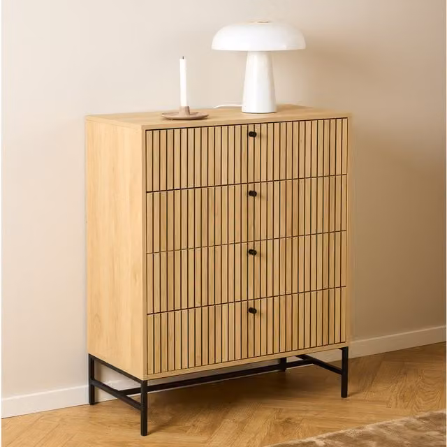 Furniture To Go Albany 4-Drawer Chest of Drawers in Brown Industrial Style
