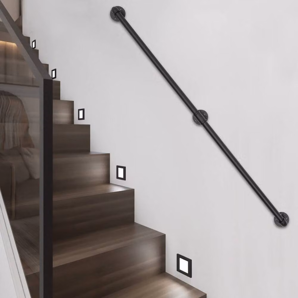Kelvenix Black Modern Iron Wall Handrail, W: 1000 cm, H: 52 cm – 4
