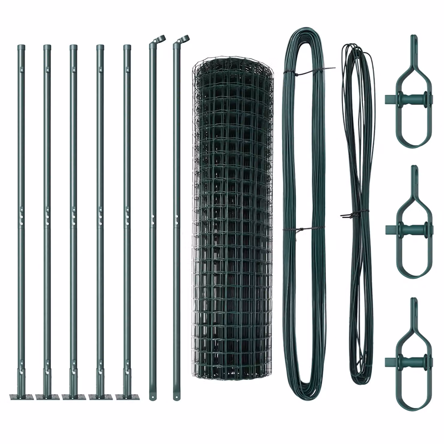 Berkfield Home Euro Fence with 7 Flanged Posts, Silver PVC-Coated Galvanised Steel, 0.8 x 10 m – 2