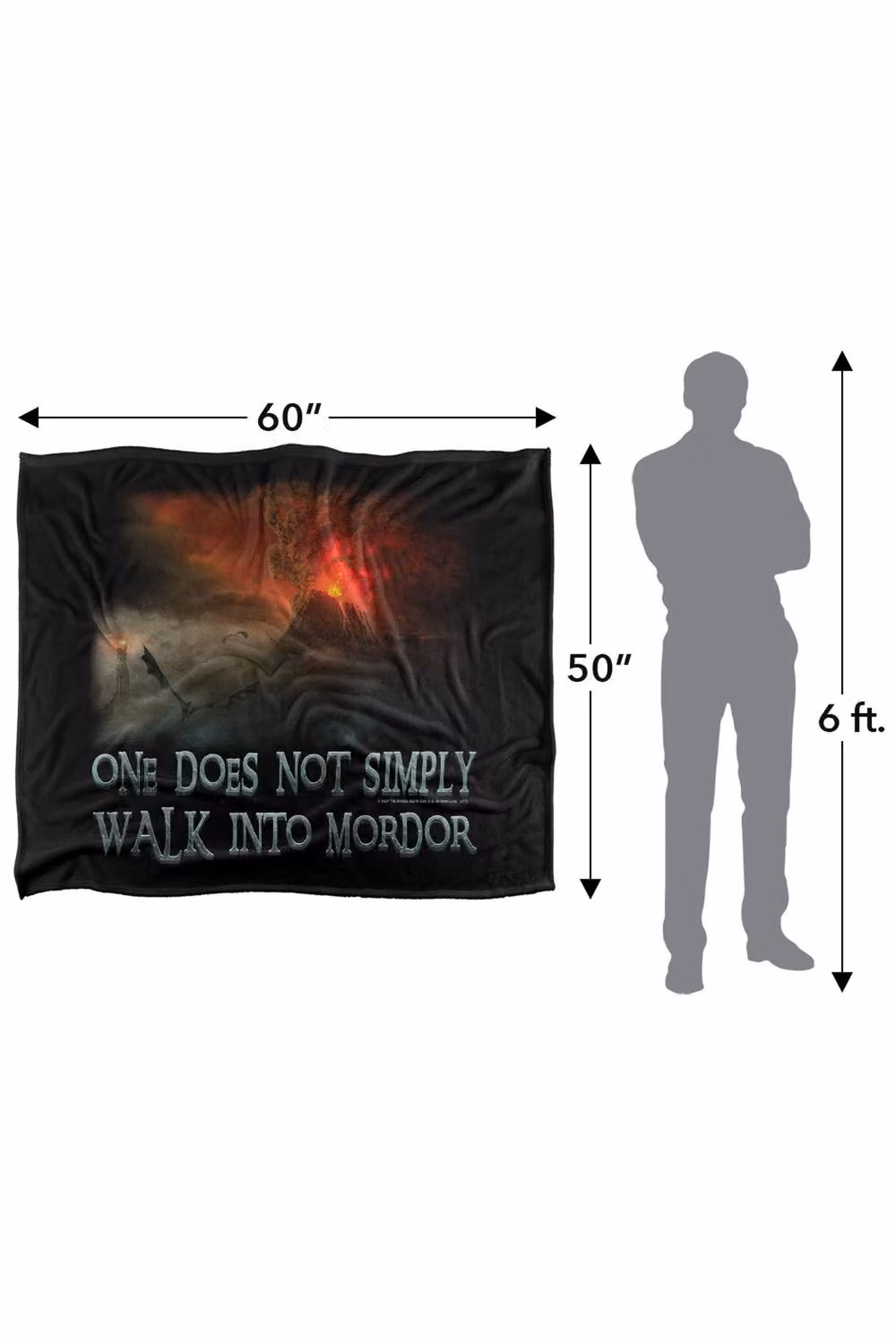 LOGOVISION Lord of the Rings Walk in Mordor Super Soft Fleece Throw Blanket, Multicolour, W: 152 cm, D: 127 cm – 6