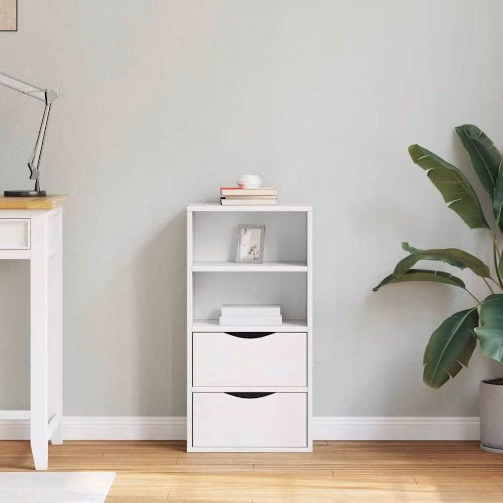 Berkfield Home ODDA Side Cabinet with Drawers in White Solid Pine Wood, W/D/H: 40 x 24 x 79 cm – 2