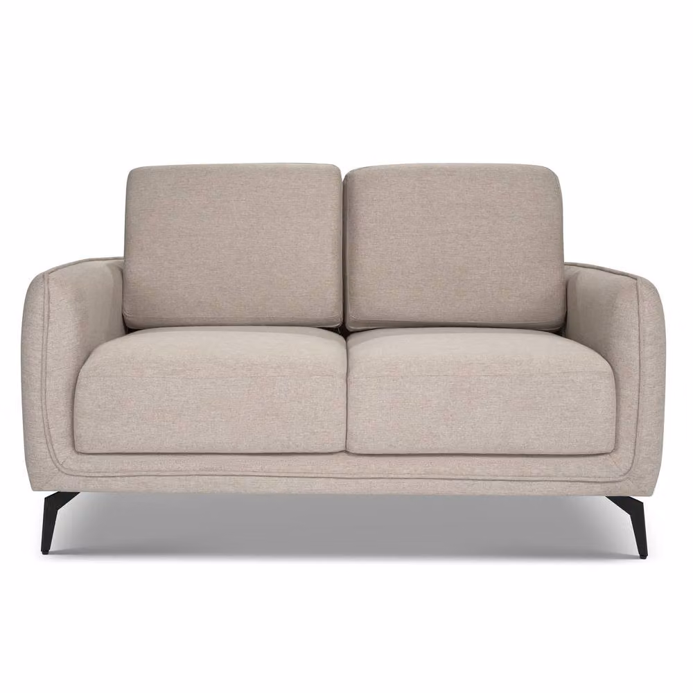 Bravich LTD Brixton 2 Seater Modern Fabric Sofa with Solid Wood Frame and Metal Legs in Beige – 2