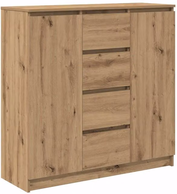 Berkfield Home Artisan Oak Sideboard with Drawers in Brown, W/D/H: 100.5 x 35 x 98.5 cm – 1