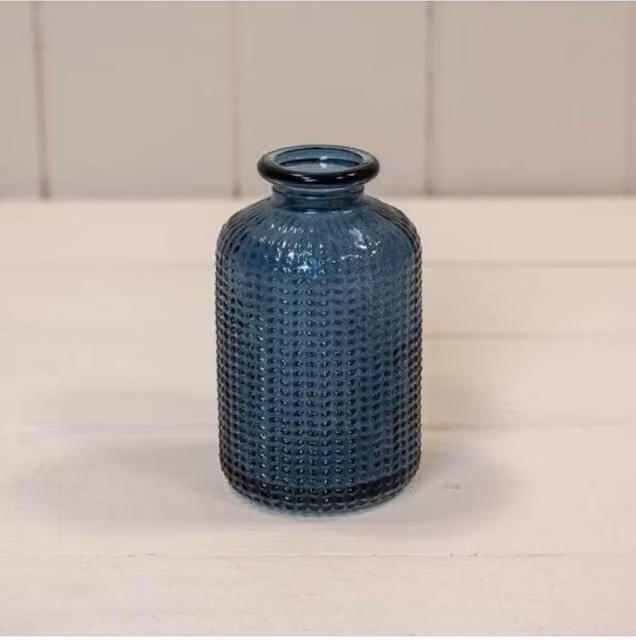 KDMD Blue Dimpled Glass Bottle