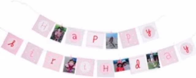 KDMD Pink Paper Birthday Pennant Hanging Banner Accessory