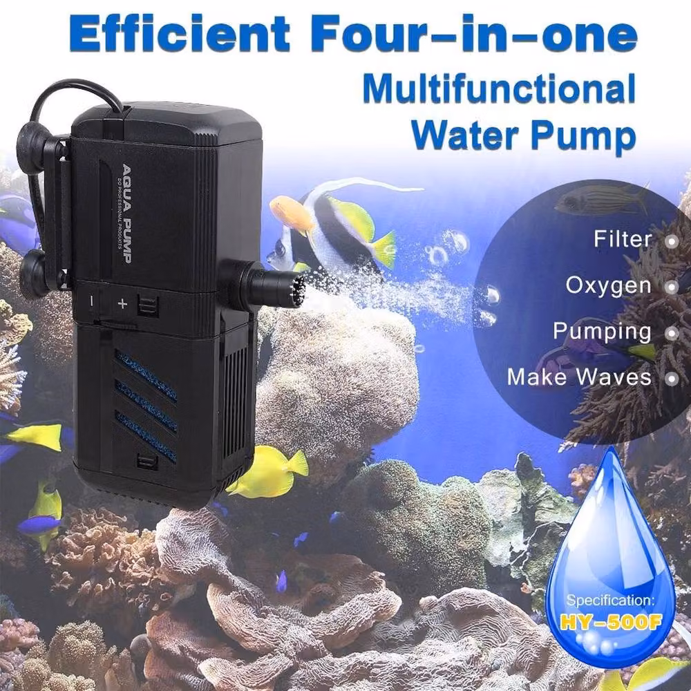 SPETLEK 4 in 1 Aquarium Fish Tank Filter Water Pump, 500L/H, Black – 2