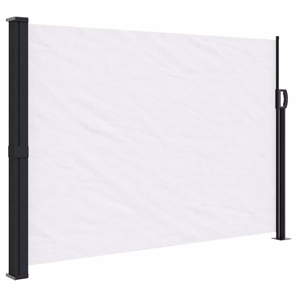 Berkfield Home White Retractable Side Awning, Wall-Mounted, Manual Pull, Polyester, W/H: 140 x 600 cm