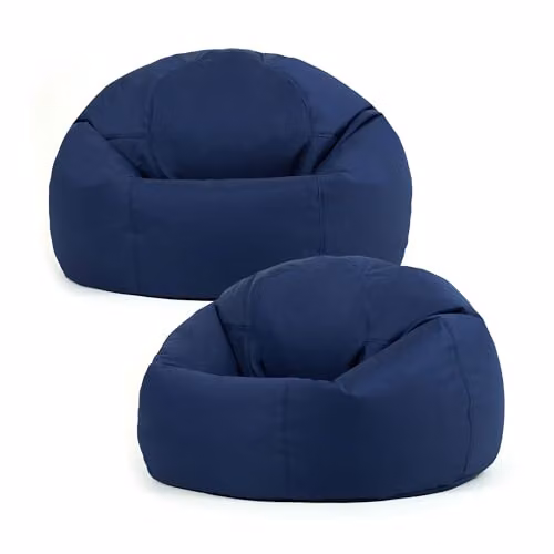 Bean Bag Bazaar Kingston Outdoor Bean Bags with Filling, 2 Pack, Blue – 1