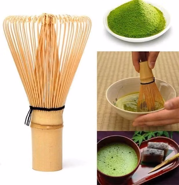 VOGREX Bamboo Chasen Whisk in Natural Beige for Preparing Japanese Green Tea