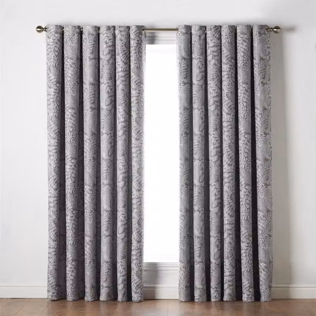 Alan Symonds Ferndown Beige Thermal Blackout Floral Curtains, Width: 229 cm, Height: 183 cm – 1