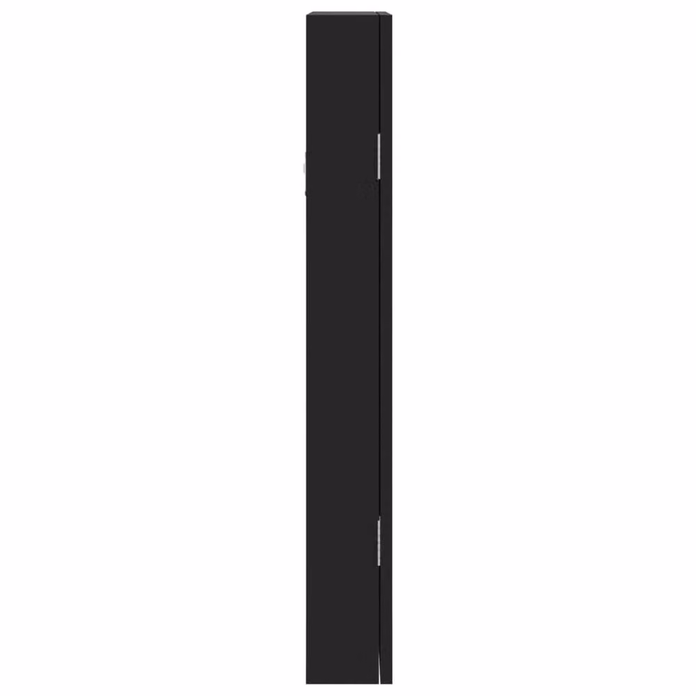 Berkfield Home Wall Mounted Mirror Jewellery Cabinet in Black, W/D/H: 30 x 8.5 x 67 cm – 6