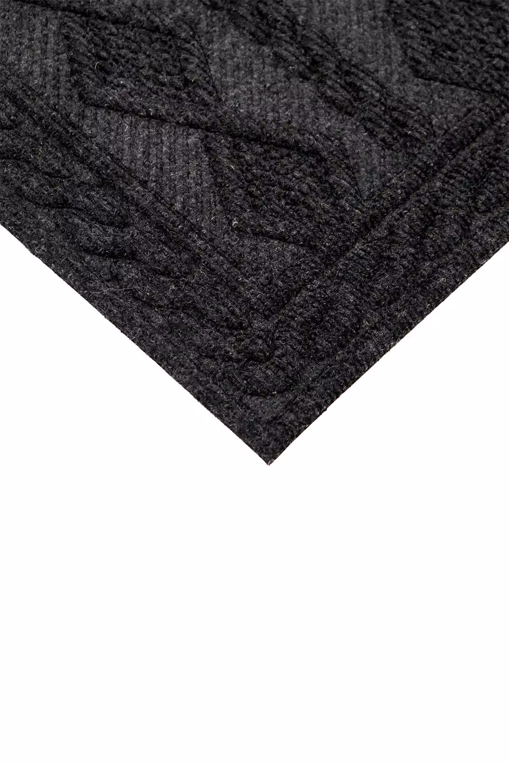 JVL Non-Slip Knit Indoor Doormat with Rubber Backing, Anthracite Grey, W: 45 cm, D: 75 cm – 3