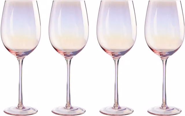 Orsina Elegant Set of 4 Pink Wine Glasses