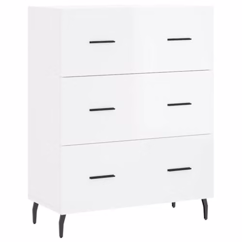 vidaXL Modern High Gloss White Sideboard in Engineered Wood W/D/H: 69.5 x 34 x 90 cm – 1