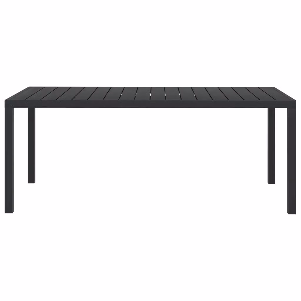 Berkfield Home Black Rectangular Garden Table in Aluminium and WPC, W/D/H: 185 x 90 x 74 cm – 2