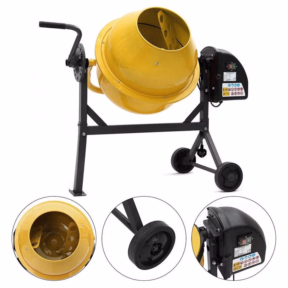 FLAVORA 120L Electric Cement Mixer in Yellow, W: 520 mm – 6