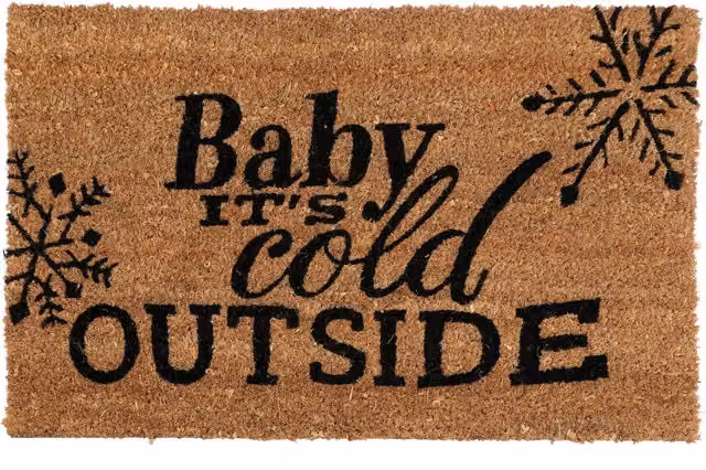 Orsina Round Christmas Doormat in Natural, Diameter: 100 cm