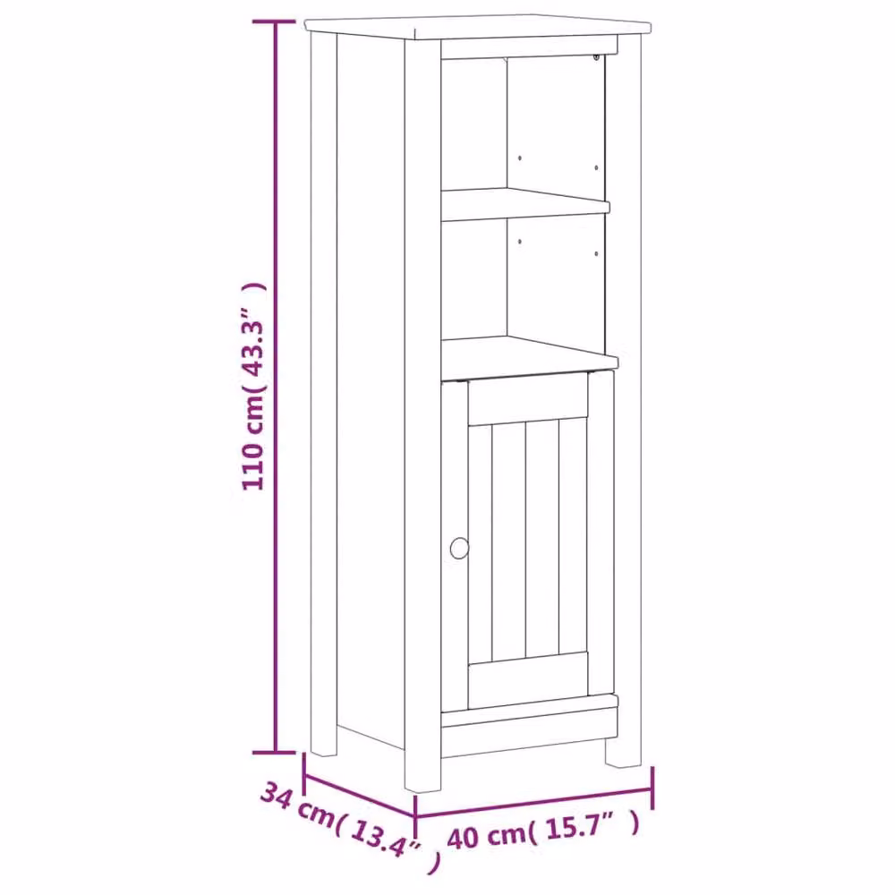 Berkfield Home Beautiful 3 Piece Black Solid Pine Bathroom Furniture Set including Vanity Unit, Tall Cabinet and Mirror Cabinet – 4