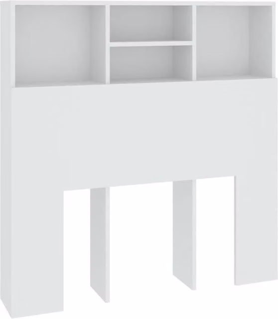 Berkfield Home Modern Wall Mounted Headboard Cabinet in White, W/D/H: 100 x 19 x 103.5 cm – 1