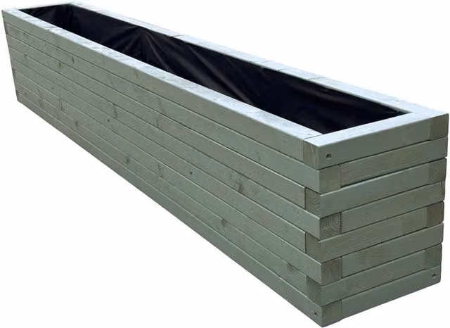 Bespoke Outdoor Rustic Wooden Rectangular Window Box Planter in Green or Grey