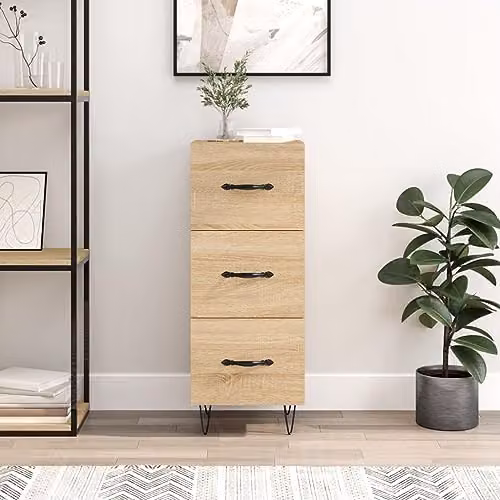 vidaXL Sonoma Oak Sideboard in Brown Engineered Wood, W/D/H: 34.5 x 34.5 x 90 cm – 2