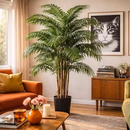 Leaf Green Artificial Fire Retardant Areca Palm Tree, Height: 210 cm – 6