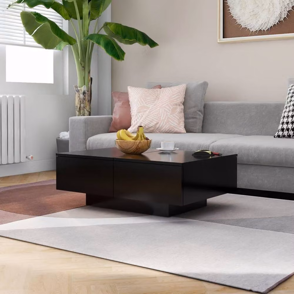 Berkfield Home Modern Black Decorative Coffee Table, W/D/H: 90 x 60 x 31 cm – 2