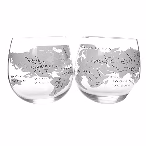 Bar Originale Transparent Globe Rocker Tumbler Glasses, 300ml, Set of 2 – 2