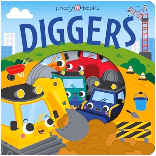 Priddy Books Diggers: An interactive peep-through, lift-the-flap cardboard board book for toddlers in multicolour – 1