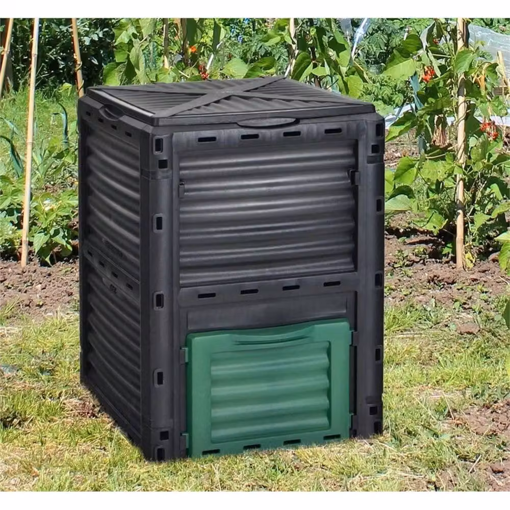 Nordara 300L Rotatable Composter Bin Garden Tidy Storage Bin in Black, W/D/H: 100 x 120 x 15 cm – 3