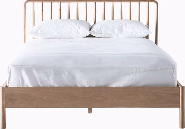 Perch & Parrow Rebecca Solid Wood Oak Double Bed Frame in Natural, W/D/H: 140 x 200 cm
