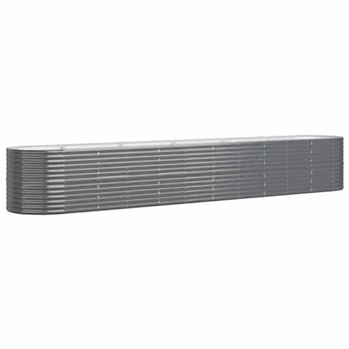 vidaXL Anthracite Galvanised Steel Garden Raised Bed W/D/H: 440 x 80 x 68 cm – 1
