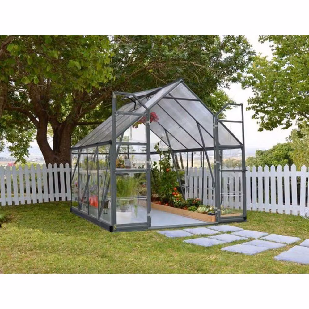 Palram Balance Polycarbonate Greenhouse in Grey, W: 244 cm, D: 244 cm, H: 229 cm – 2