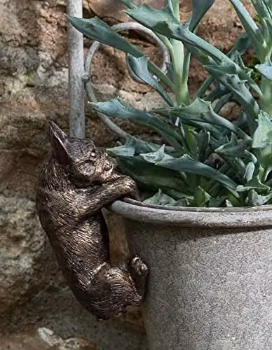 Jardinopia French Bulldog Hanging Plant Pot Hanger in Bronze – 2