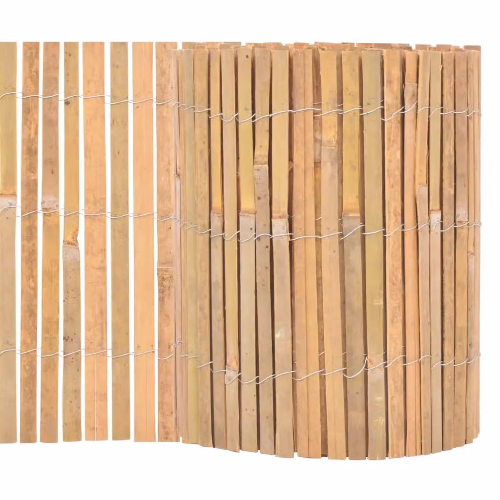 Berkfield Home Woven Bamboo Fence Mat in Brown, W: 1000 cm, H: 30 cm – 2