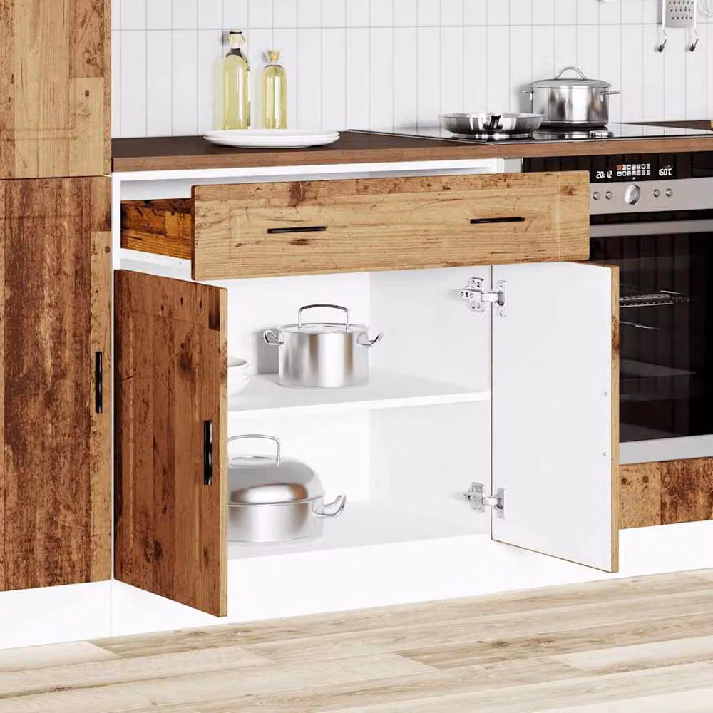 Berkfield Home Porto Old Wood Kitchen Base Cabinet in Brown – 2