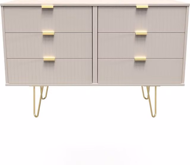 2 U Bexley 6 Drawer Wide Chest in Taupe