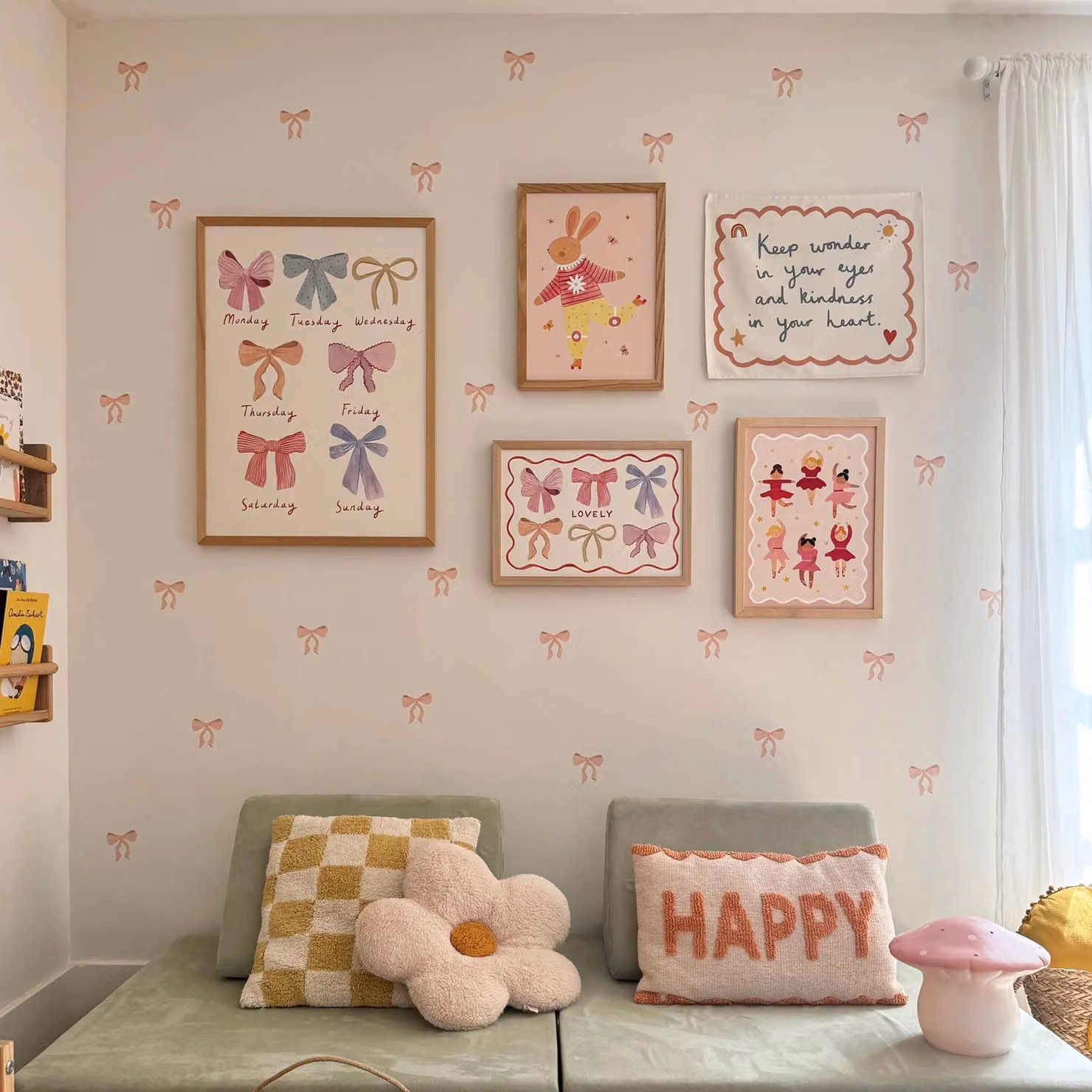 Kid of the Village Lovely Bows Fine Art Paper Poster, Multicolour, W: 29.7 cm, H: 42 cm – 2