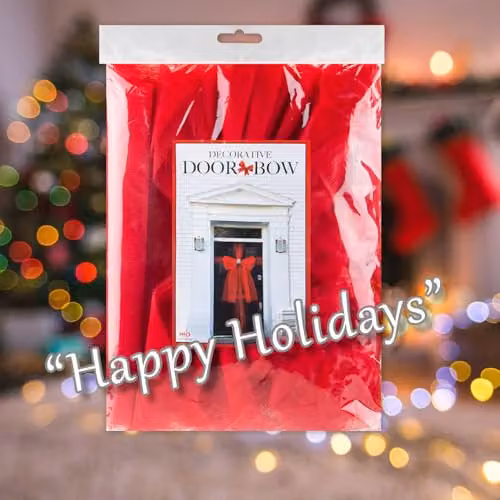 VFM e-Store Red Christmas Door Bow Decoration, W/D/H: 52 x 35.1 x 5.9 cm – 5