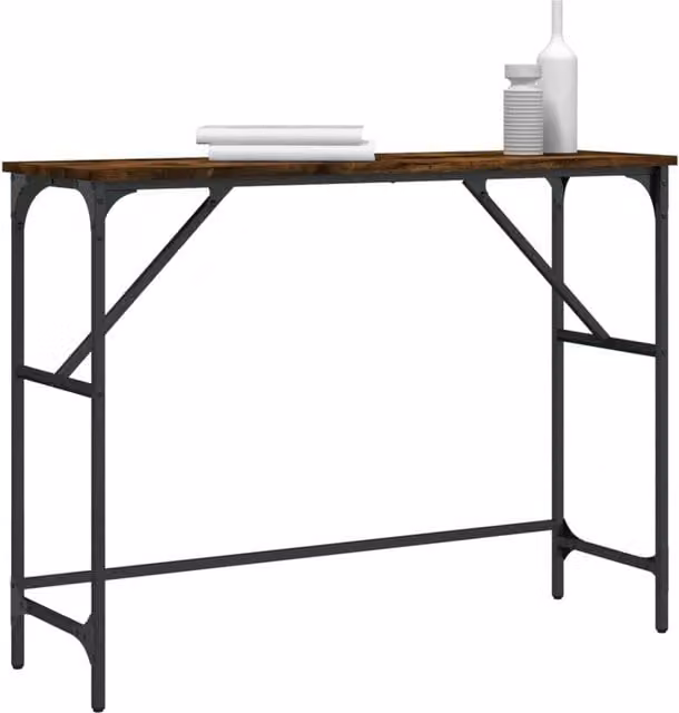 Berkfield Home Decorative Console Table in Smoked Oak Brown, W/D/H: 100 x 32 x 75 cm – 1